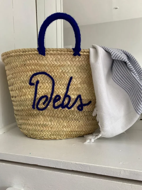 Personalised wool handle basket<Boutique Bonita Clearance