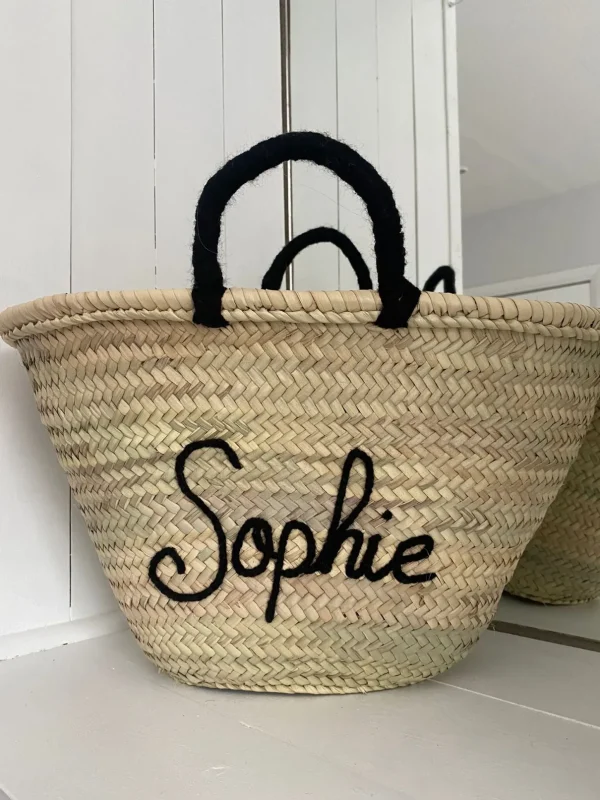 Personalised wool handle basket<Boutique Bonita Clearance