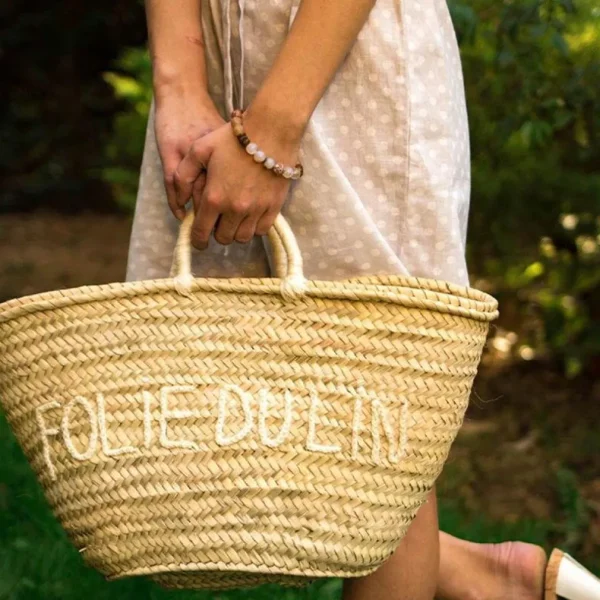 Personalised wool handle basket<Boutique Bonita Clearance