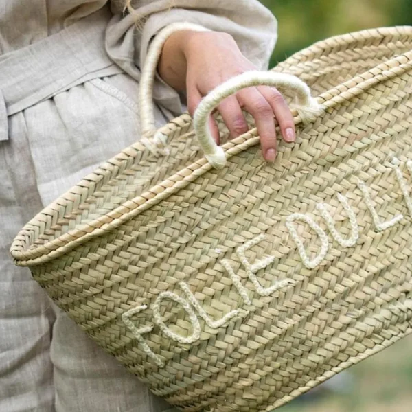 Personalised wool handle basket<Boutique Bonita Clearance