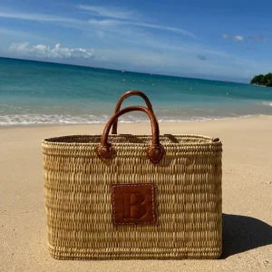 Reed basket with leather letter<Boutique Bonita Outlet