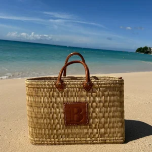 Reed basket with leather letter<Boutique Bonita Outlet