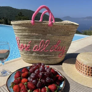 Rosé all day bright pink basket<Boutique Bonita Hot