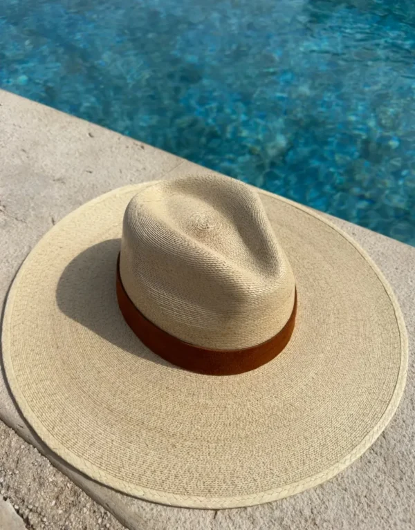 St Barts - Palm hat with tan band<Boutique Bonita Online
