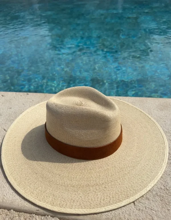 St Barts - Palm hat with tan band<Boutique Bonita Online