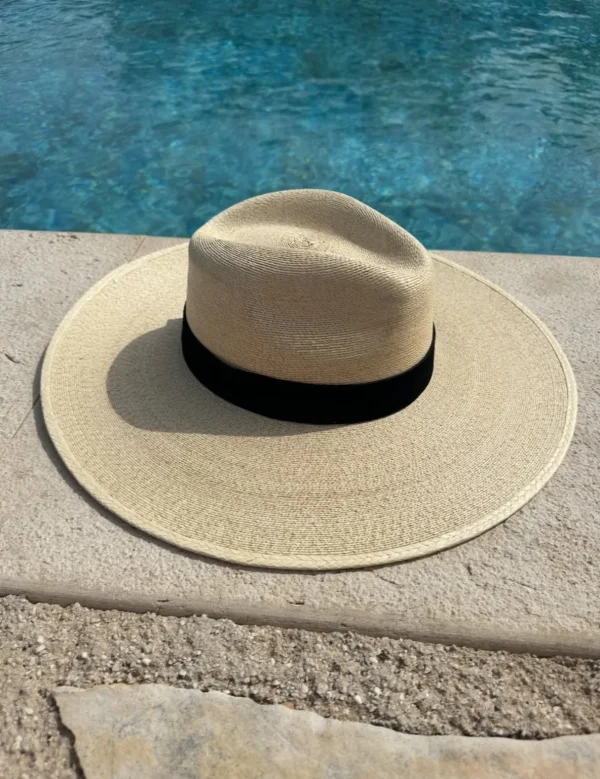 St Kitts - Palm hat black band<Boutique Bonita Best