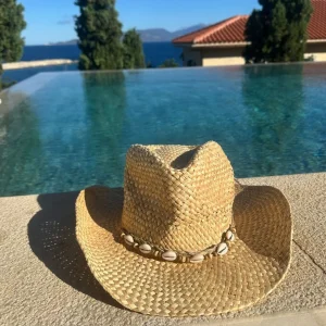 Straw Cowboy Hat with Shell Band<Boutique Bonita Best