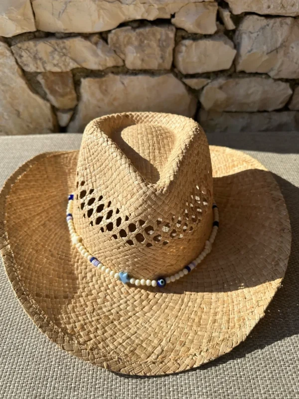The Adult Cowboy Hat - Lucky Evil Eye Bead Band<Boutique Bonita Fashion