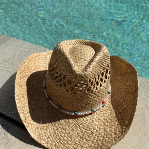 THE ADULT COWBOY HAT - STRAWBERRY PEARL BEAD BAND<Boutique Bonita Sale