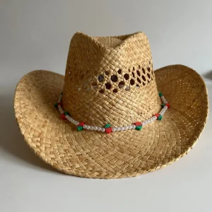 THE ADULT COWBOY HAT - STRAWBERRY PEARL BEAD BAND<Boutique Bonita Sale