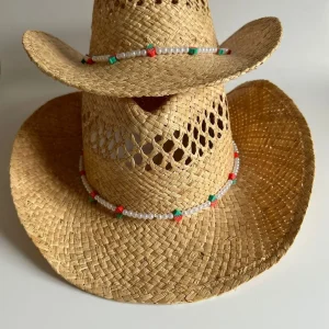 THE ADULT COWBOY HAT - STRAWBERRY PEARL BEAD BAND<Boutique Bonita Sale