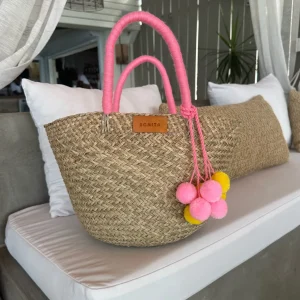 The Bali Pink Pom Pom Basket<Boutique Bonita New