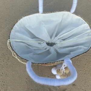 The Bali White Pom Pom Basket<Boutique Bonita Clearance