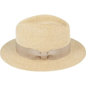 The Classic Fedora - Natural with Camel Band<Boutique Bonita Online