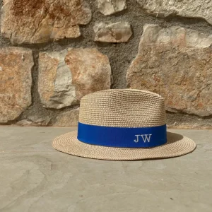 The Classic Fedora - Natural with Blue<Boutique Bonita Clearance