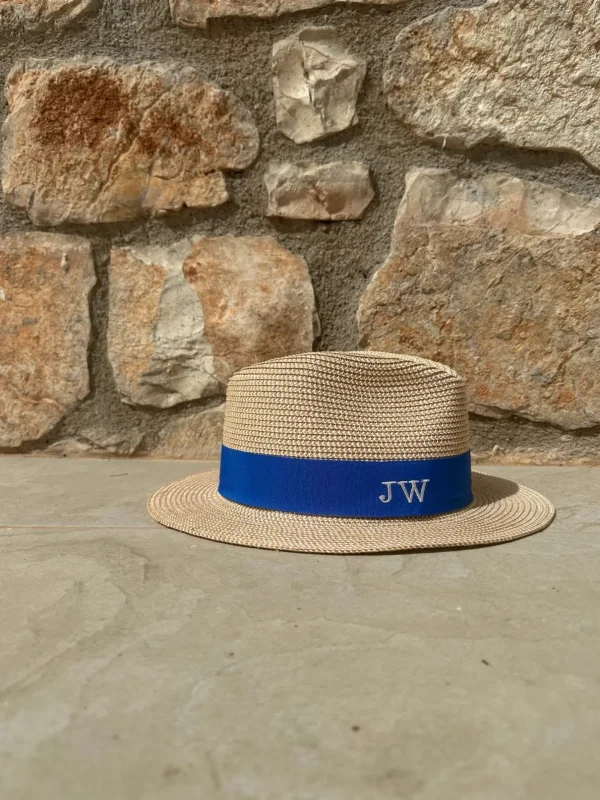 The Classic Fedora - Natural with Blue<Boutique Bonita Clearance