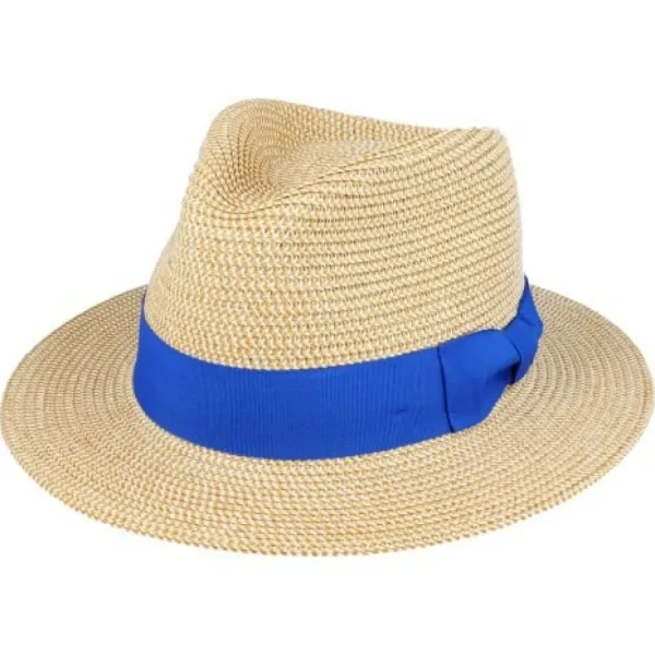 The Classic Fedora - Natural with Blue<Boutique Bonita Clearance