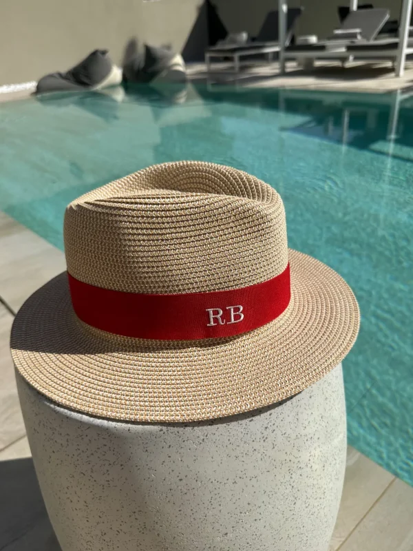 The Men's Classic Summer Fedora - Natural with Red Band<Boutique Bonita Outlet