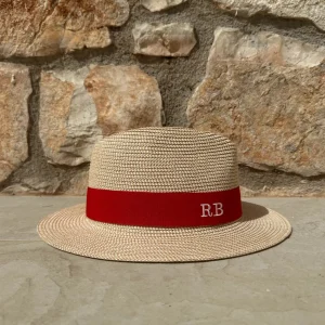The Men's Classic Summer Fedora - Natural with Red Band<Boutique Bonita Outlet