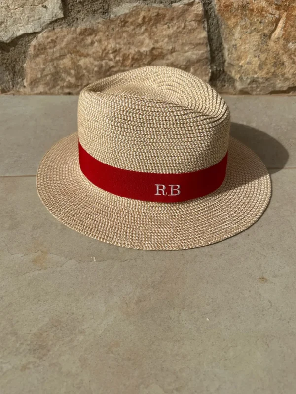 The Men's Classic Summer Fedora - Natural with Red Band<Boutique Bonita Outlet
