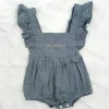 The Personalised Ruffle Romper - Blue<Boutique Bonita Discount