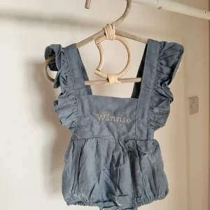 The Personalised Ruffle Romper - Blue<Boutique Bonita Discount