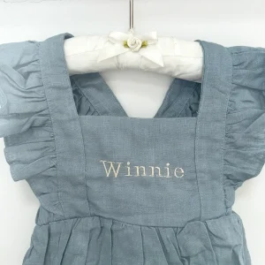 The Personalised Ruffle Romper - Blue<Boutique Bonita Discount