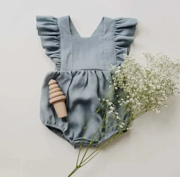 The Personalised Ruffle Romper - Blue<Boutique Bonita Discount