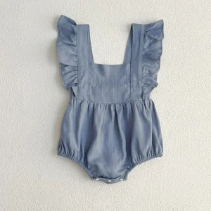 The Personalised Ruffle Romper - Blue<Boutique Bonita Discount