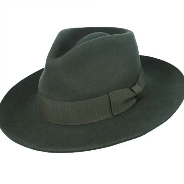 The Stiff Brim Wool Fedora - Green<Boutique Bonita Clearance