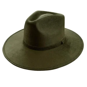 Vegan Suede Unisex Rancher Hat - Olive<Boutique Bonita Online