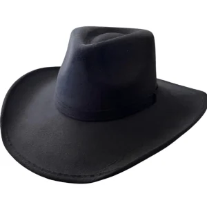 Vegan Suede Unisex Rancher Cowboy Hat - Black<Boutique Bonita Sale