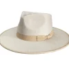 Vegan Suede Unisex Rancher Hat - Ivory with Nude Bow<Boutique Bonita New