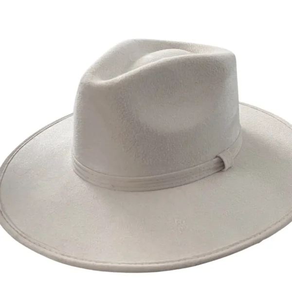 Vegan Suede Unisex Rancher Hat - Ivory<Boutique Bonita New