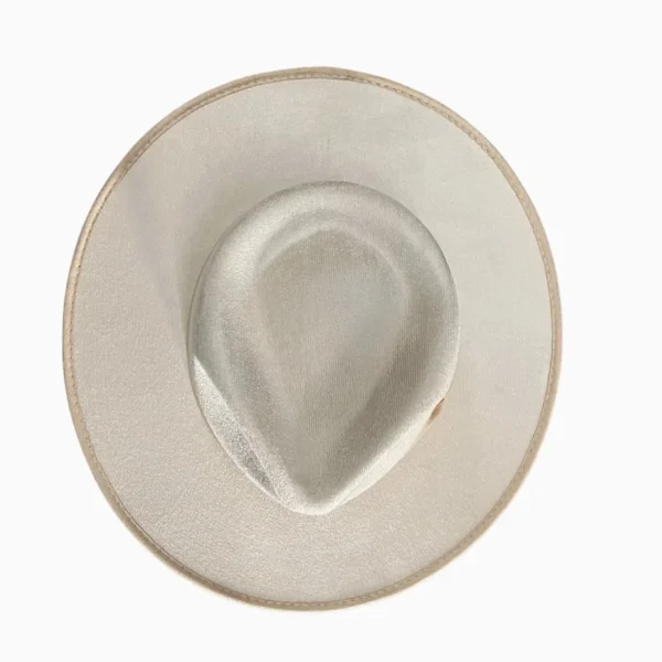 Vegan Suede Unisex Rancher Hat - Ivory with Nude Bow<Boutique Bonita New