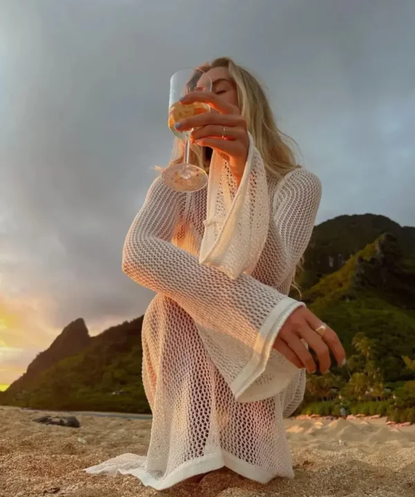 VENUS - White Knit Dress<Boutique Bonita Online